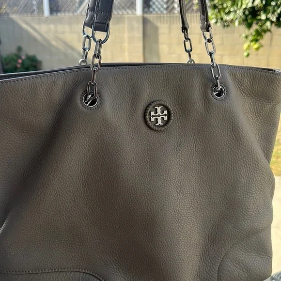Tory Bruch tote large gray leather bag - Picture 7 of 7